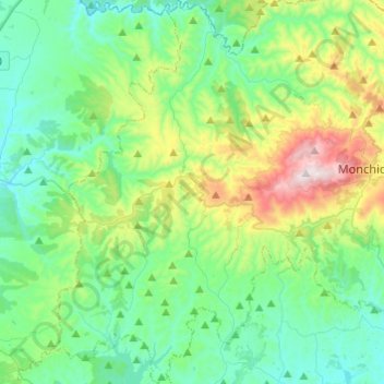 Mapa topográfico Marmelete, altitud, relieve