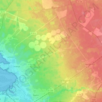 Mapa topográfico 33980, altitud, relieve