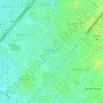 Mapa topográfico Sector 40, altitud, relieve