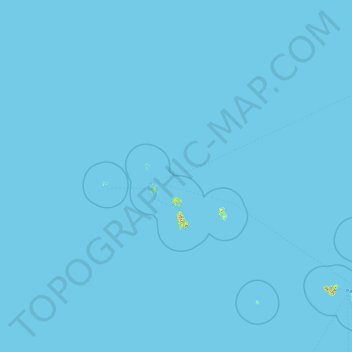 Mapa topográfico Leeward Islands, altitud, relieve