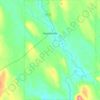 Mapa topográfico Haynesville, altitud, relieve
