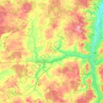 Mapa topográfico Гнезновский сельский Совет, altitud, relieve