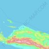 Mapa topográfico Papouasie, altitud, relieve