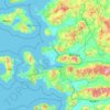 Mapa topográfico Izmir, altitud, relieve