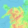 Mapa topográfico North Wales, altitud, relieve