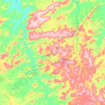 Mapa topográfico Flor da Serra, altitud, relieve