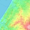 Mapa topográfico Hof Ashkelon Regional Council, altitud, relieve