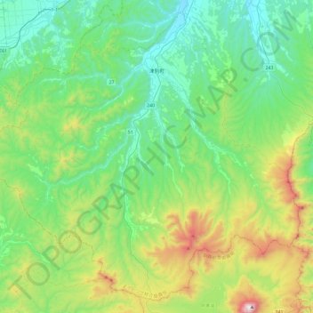 Mapa topográfico Abashiri, altitud, relieve