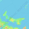 Mapa topográfico Prince Edward Island, altitud, relieve