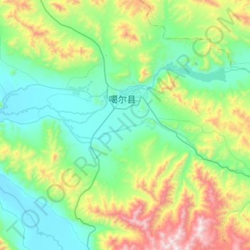 Mapa topográfico 狮泉河镇, altitud, relieve