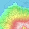 Mapa topográfico Garafía, altitud, relieve