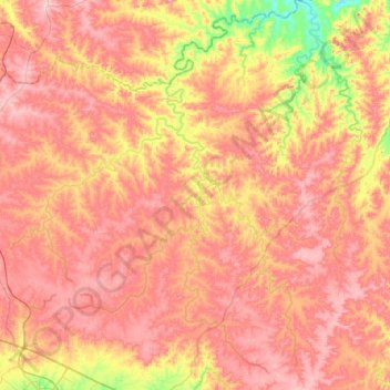 Mapa topográfico Joca Tavares, altitud, relieve