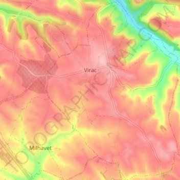 Mapa topográfico Virac, altitud, relieve