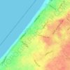 Mapa topográfico شاطئ بحر غزة Sheikh Ejilin, altitud, relieve