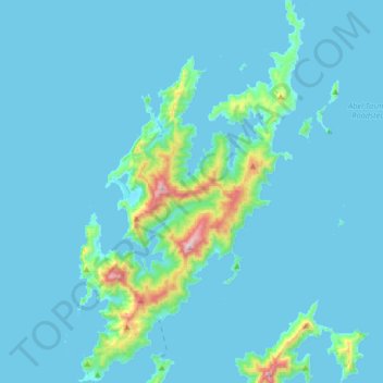 Mapa topográfico d'Urville Island, altitud, relieve