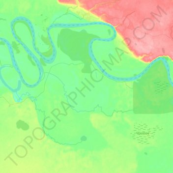 Mapa topográfico Большетебендинское сельское поселение, altitud, relieve
