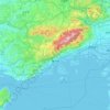 Mapa topográfico Kobe, altitud, relieve