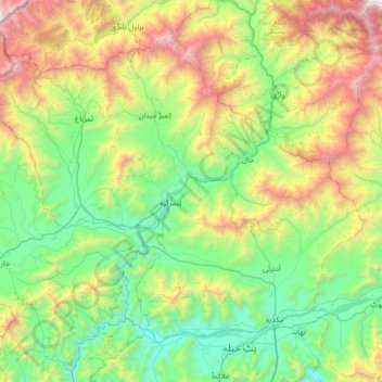 Mapa topográfico District du Bas-Dir, altitud, relieve