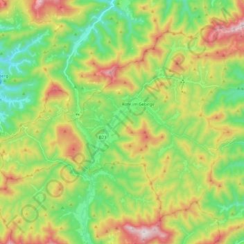 Mapa topográfico Gemeinde Rohr im Gebirge, altitud, relieve