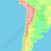 Mapa topográfico Valparaiso Region, altitud, relieve