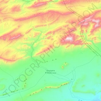 Mapa topográfico Gourrama, altitud, relieve