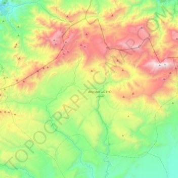 Mapa topográfico Télouet تلوات, altitud, relieve