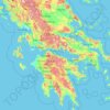 Mapa topográfico Peloponnes, Westgriechenland und Ionische Inseln, altitud, relieve