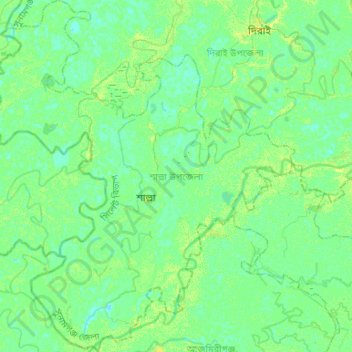 Mapa topográfico Sulla, altitud, relieve