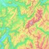 Mapa topográfico Massif du Mont-Blanc, altitud, relieve