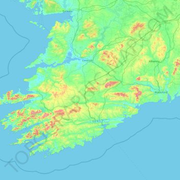 Mapa topográfico Munster, altitud, relieve