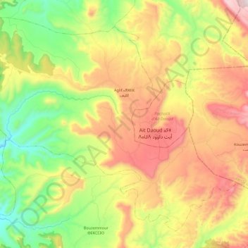 Mapa topográfico Aglif, altitud, relieve