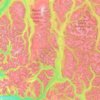 Mapa topográfico Iskut River, altitud, relieve