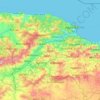 Mapa topográfico Béjaïa, altitud, relieve