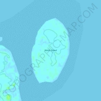 Mapa topográfico Walsh Island, altitud, relieve