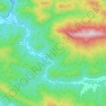 Mapa topográfico Гунайка, altitud, relieve