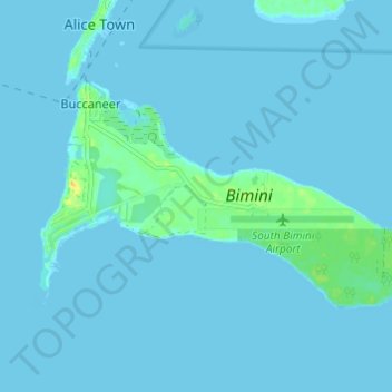 Mapa topográfico South Bimini, altitud, relieve