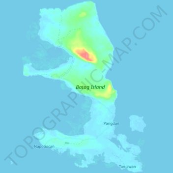 Mapa topográfico Batag Island, altitud, relieve
