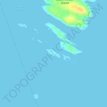 Mapa topográfico Water Island, altitud, relieve