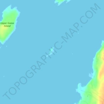 Mapa topográfico Shelter Island, altitud, relieve
