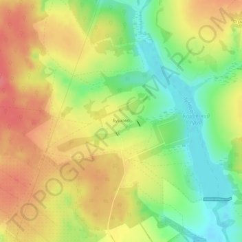 Mapa topográfico Бушово, altitud, relieve