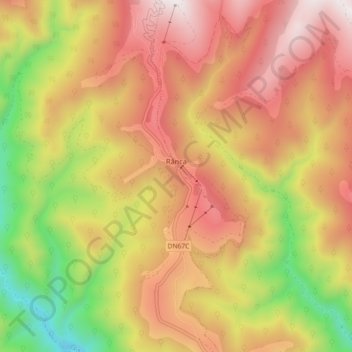 Mapa topográfico Rânca, altitud, relieve
