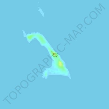 Mapa topográfico Tignob Island, altitud, relieve