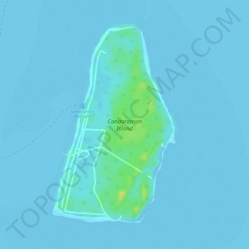 Mapa topográfico Candaraman Island, altitud, relieve