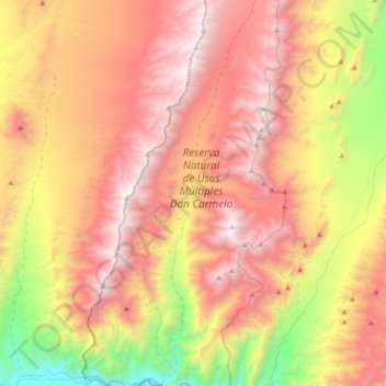 Mapa topográfico Río Seco de La Invernada, altitud, relieve