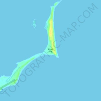Mapa topográfico Whale Cay, altitud, relieve