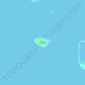 Mapa topográfico Orell Island, altitud, relieve