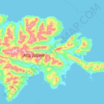 Mapa topográfico Attu Station, altitud, relieve