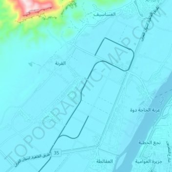 Mapa topográfico قريه البعيرات, altitud, relieve