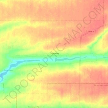 Mapa topográfico Отрадная, altitud, relieve