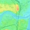 Mapa topográfico Mosel, altitud, relieve